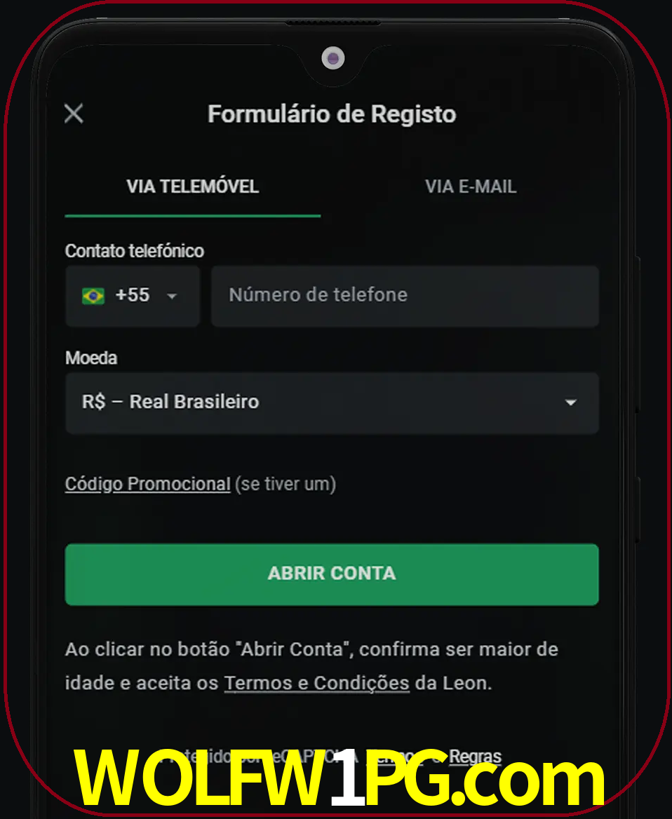 Abra o aplicativo e inicie o processo de registro.