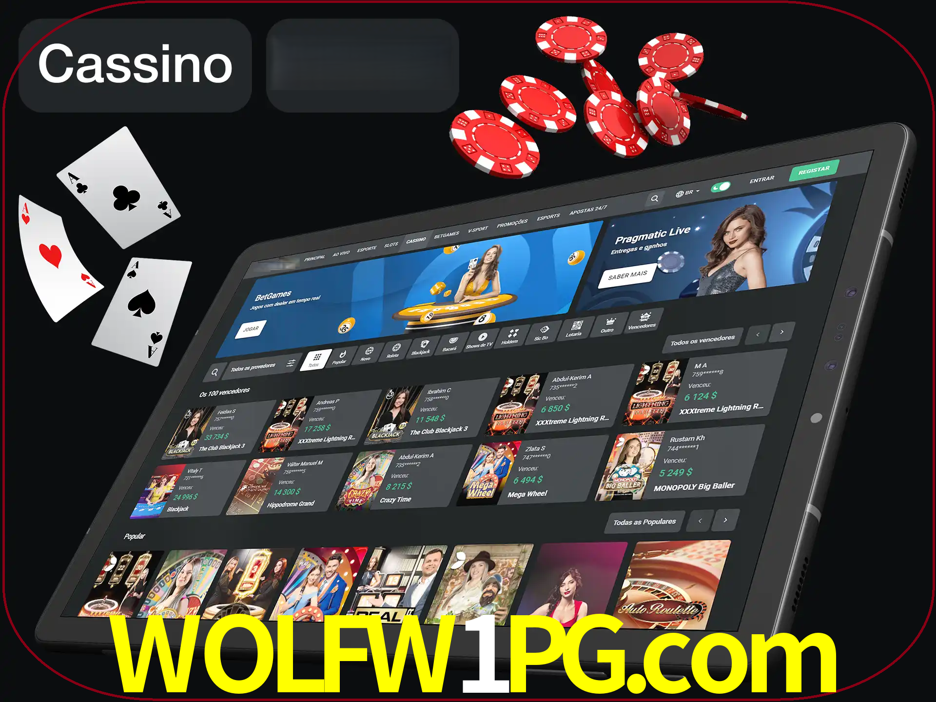 Jogue vários jogos de cassino em nosso cassino.