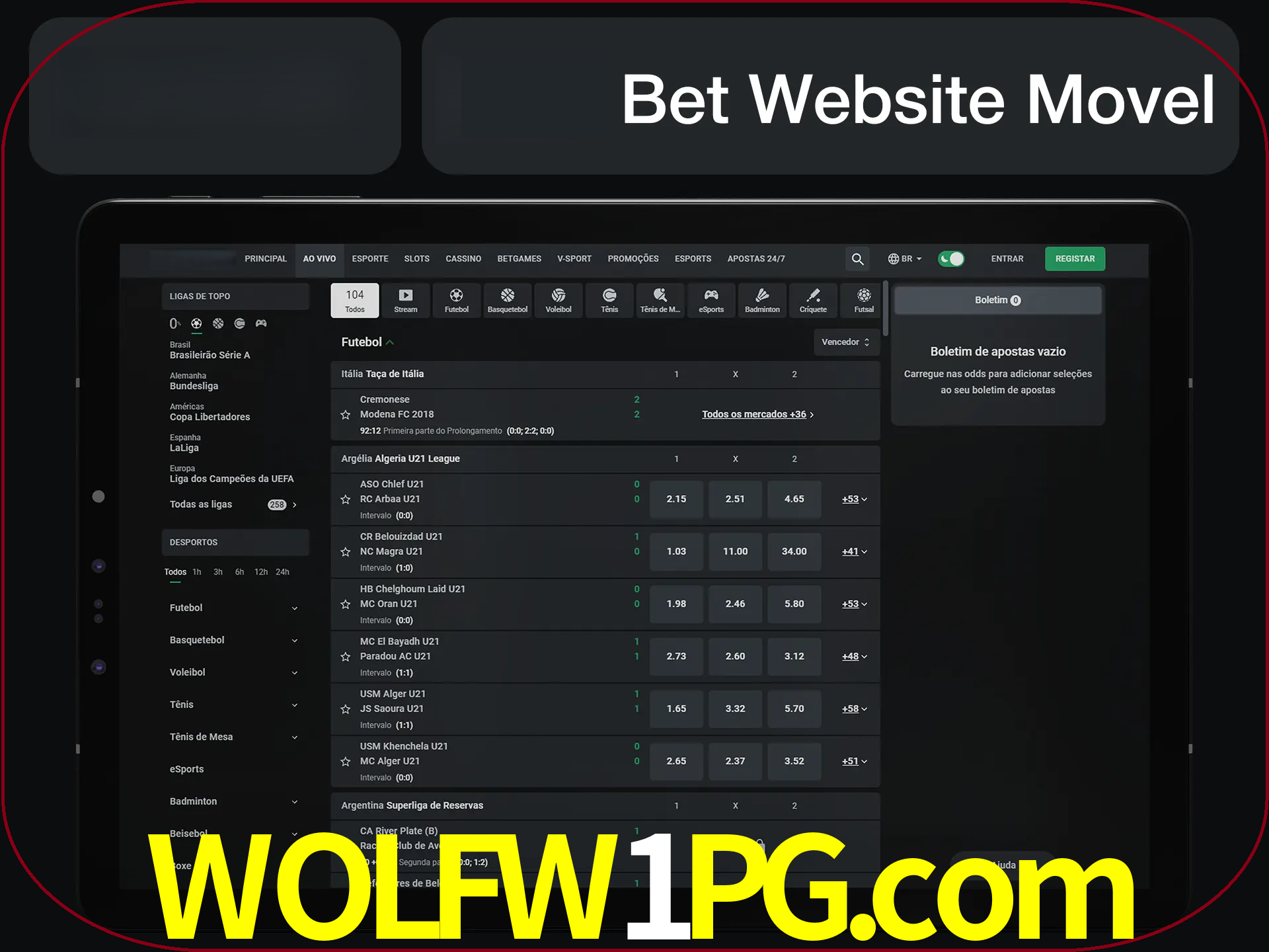 Use nosso website em qualquer dispositivo.